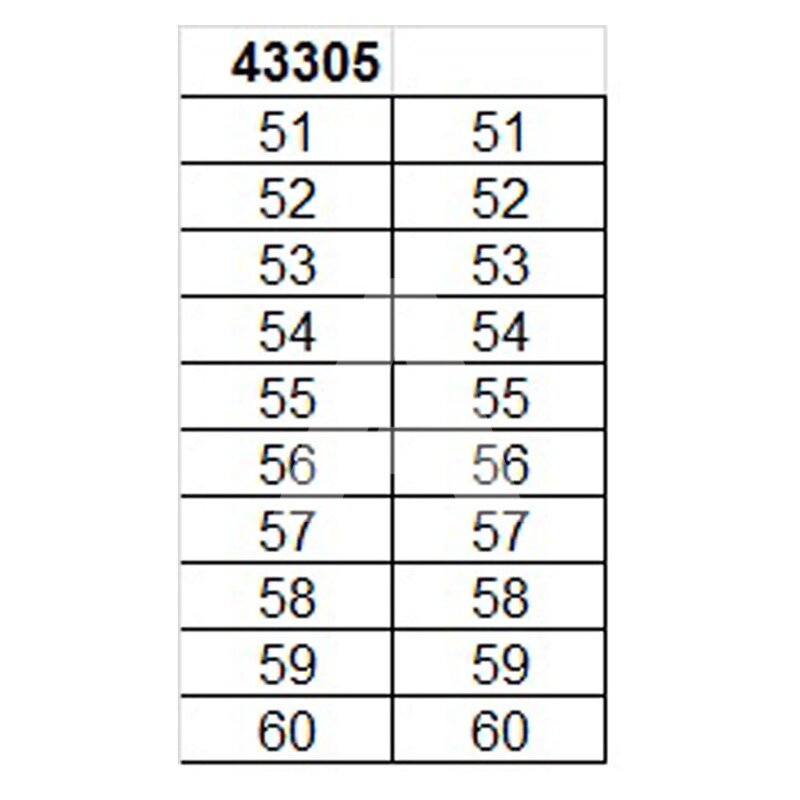 Oznacznik na złącze "51-60", 43305
