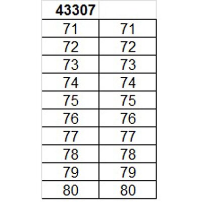 Oznacznik na złącze "71-80", 43307
