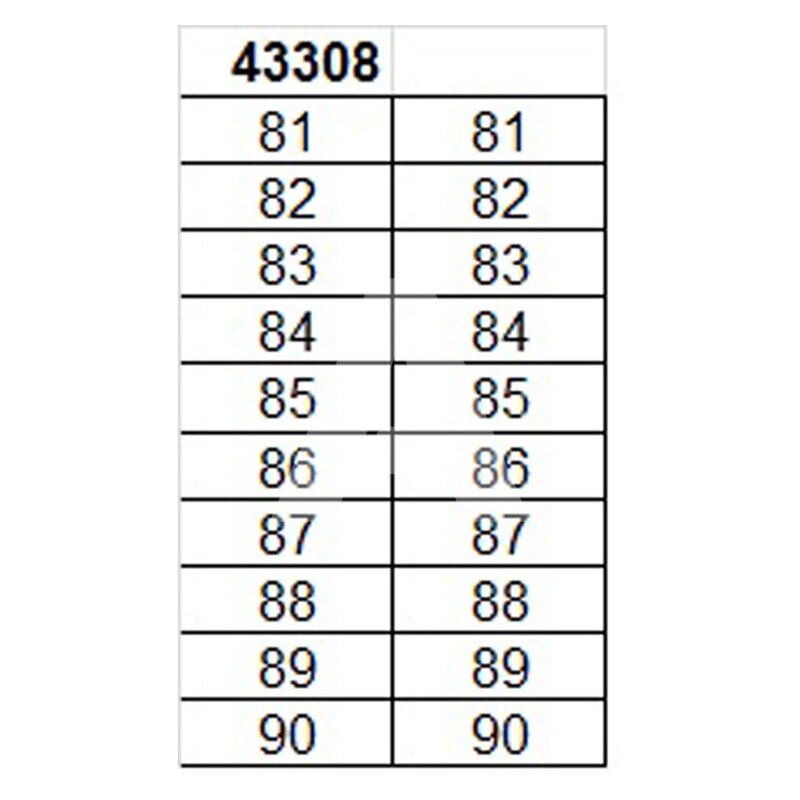 Oznacznik na złącze "81-90", 43308