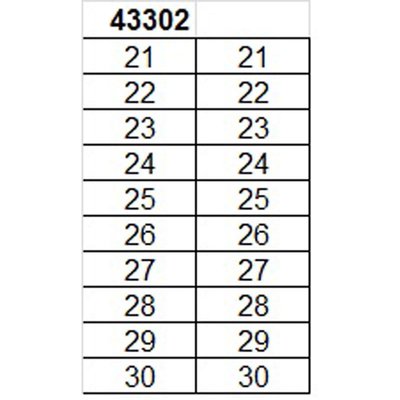 Oznacznik na złącze "21-30", 43302