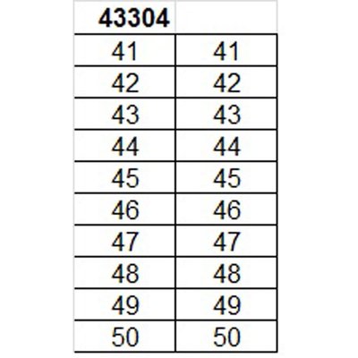 Oznacznik na złącze "41-50", 43304