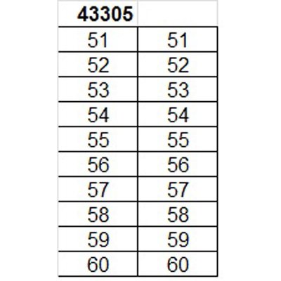 Oznacznik na złącze "51-60", 43305