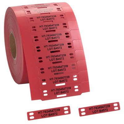 Oznaczniki montowane opaskami, do drukarek TT431 i TT4030, 11,6x60 mm, czerwone (1000 szt.), 556-80512 - zdjęcie 2