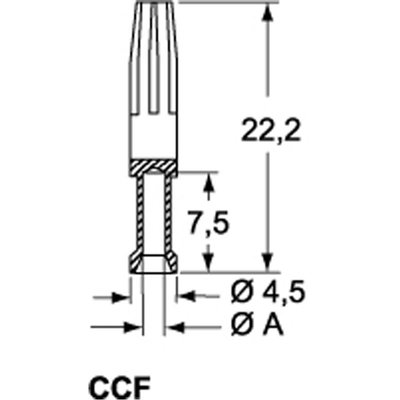 Pin żeński posrebrzany, seria CC, CCFA 3.0 - schemat
