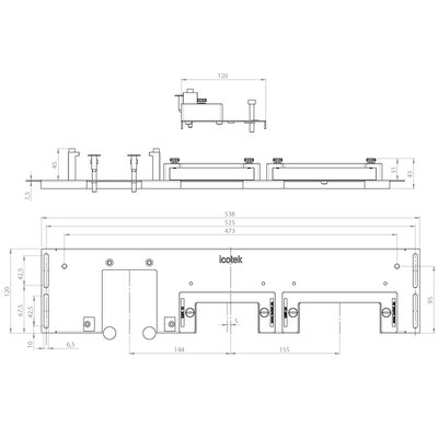 Płyta podłogowa typu KDR-ESR-VX25-1200, 44510 - schemat