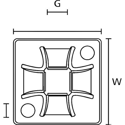 Element mocujący z klejem QM20APT-A, 20x20 mm do opasek kablowych, czarny, 151-02972 - schemat