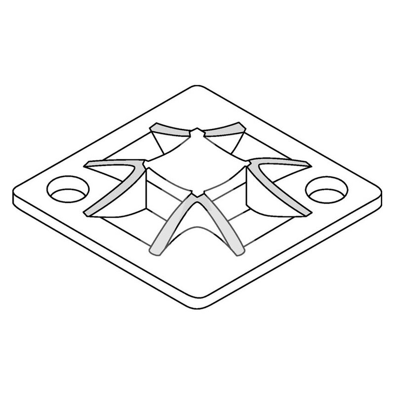 Element mocujący do opasek kablowych, samoprzylepny/montowany na śrubę, 151-10916 - schemat