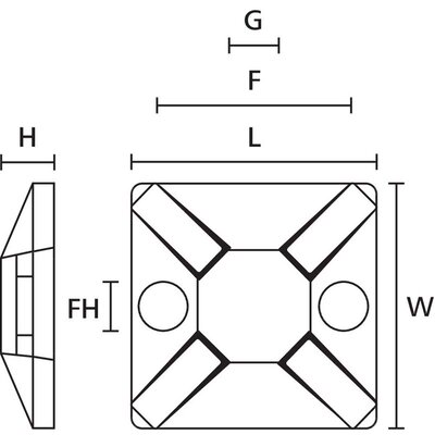 Element mocujący z cząstkami metalu, montowany na śrubę, PA66MP, 151-01170 - schemat