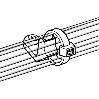 Element mocujący do opasek kablowych o zaokrąglonej konstrukcji, mocowanie boczne, 151-02258 - schemat