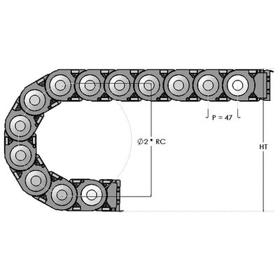 Prowadnica do kabli zamknięta CPC, D011773 - schemat
