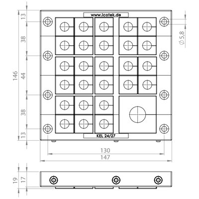 Rama przepustowa KEL 24-2 MT, 42233 - schemat