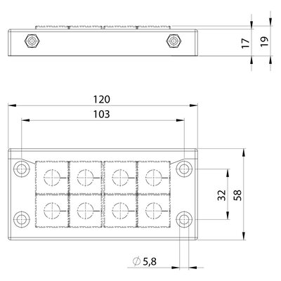 Rama przepustowa EMC 99402 - wymiary