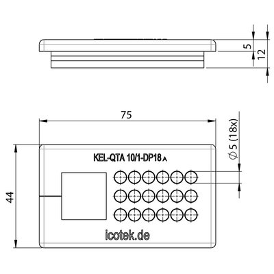 Przepust kablowy dzielony KEL-QTA 10/1 - DP18 A, 43655 - schemat