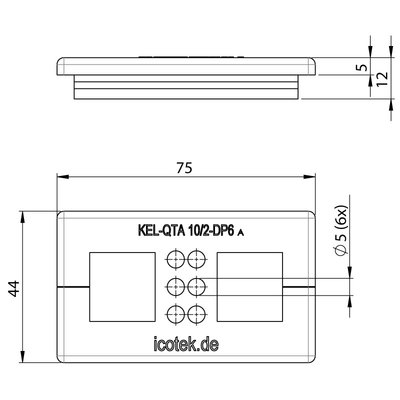 Przepust kablowy dzielony KEL-QTA 10/2 - DP6 A, 43656 - schemat