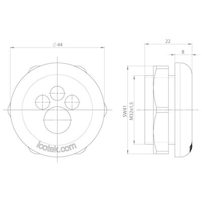 Przepust kablowy niedzielony KEL-DPZ-HD 32, na 4 przewody, Hygienic Design, 70351