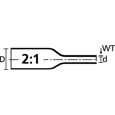 Rura termokurczliwa 2:1 cienkościenna, 319-03800 - schemat