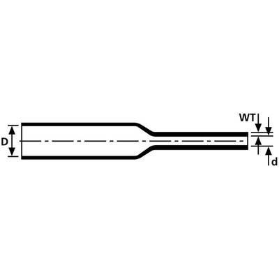 Rura termokurczliwa 3:1 w rolce, cienkościenna, 333-42055 - schemat