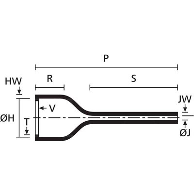 Kształtka termokurczliwa do wtyczek, standard VG, PO-X, 401-77180 - po podgrzaniu