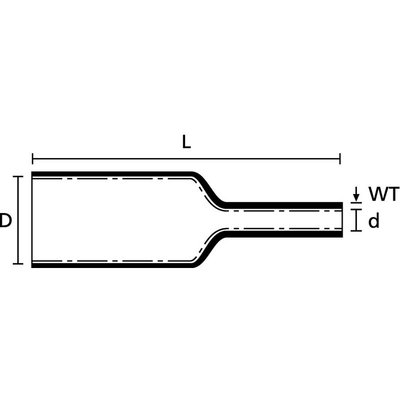 Rura termokurczliwa 4:1 z klejem, grubościenna, zgodna z certyfikatem GL, 321-00107 - schemat