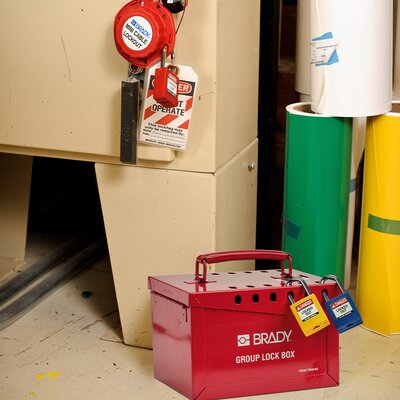 Duża metalowa skrzynka blokowania grupowego LOTO, 830929