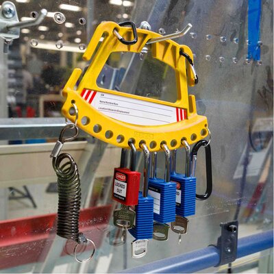 System wieszania kłódek bezpieczeństwa i zawieszek LOTO, żółty, 148865 - zastosowanie 2