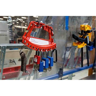 Wieszak na kłódki bezpieczeństwa LOTO + 4 zestawy 3 kłódek bezpieczeństwa, 148869 - zastosowanie 3