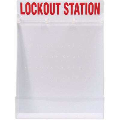Regulowana stacja na blokady LOTO (20 kluczy), biała, 050994