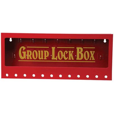 Ścienna metalowa skrzynka blokowania grupowego LOTO, 75 kluczy, 105715