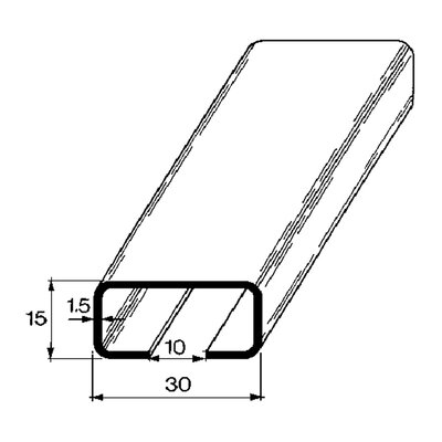Szyna montażowa typu C30, 30x15, pełna, 2m, C3000WU