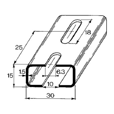 Szyna montażowa typu C30, 30x15, perforowana (18x6,3mm), 2m, C3000WF
