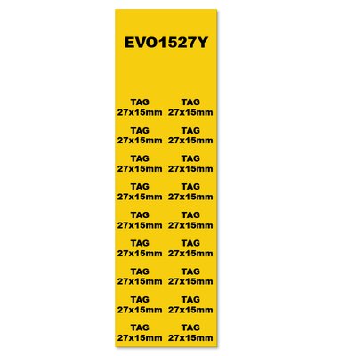 Tabliczki PVC żółte 15x27 mm (264 szt.), EVO1527Y