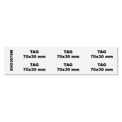Tabliczka PVC biała 30x70 mm (33 szt.), EVO3070W