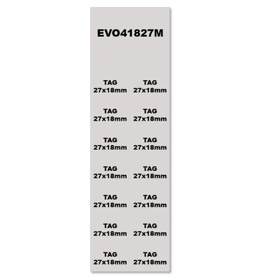 Tabliczki PVC do opisu lampek i przycisków, samoprzylepne, 18x27 mm, srebrne (288 szt.), EVO41827M