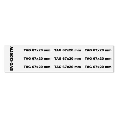 Tabliczki samoprzylepne PVC białe, 20x67 mm (132 szt.), EVO42067W