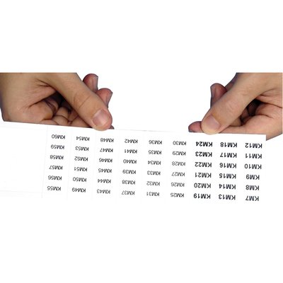 Tabliczki PVC bałe samoprzylepne 7x20 mm (1260 szt.), EVO40720W