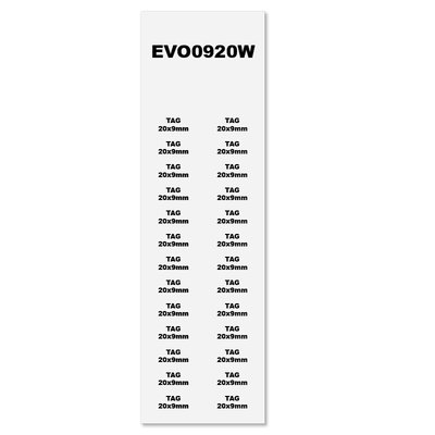 Tabliczki PVC białe 9x20 mm (900 szt.), EVO0920W