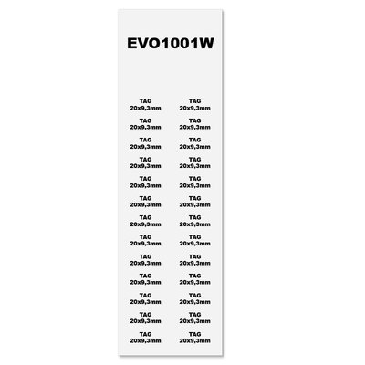 Tabliczki PVC białe, 20x9,3 mm (900 szt.), EVO1001W