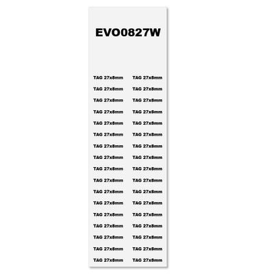 Tabliczki PVC białe 8x27 mm (440 szt.), EVO0827W