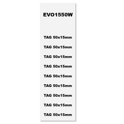 Tabliczki PVC białe 15x50 mm (132 szt.), EVO1550W