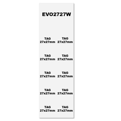 Tabliczki samoprzylepne białe wym. 27x27 mm (288 szt.), EVO2727W