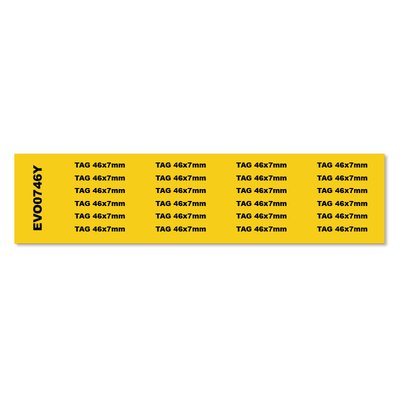 Tabliczki nieprzylepne PVC, żółte, 7x46 mm (550 szt.), EVO0746Y