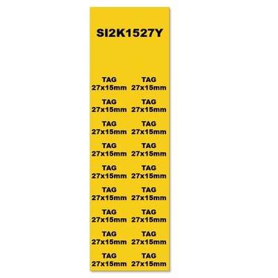 Oznaczniki nieprzylepne z PVC, 15x27 mm, żółte, SI2K1527Y