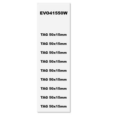 Tabliczki samoprzylepne PVC białe 15x50 mm (132 szt.), EVO41550W