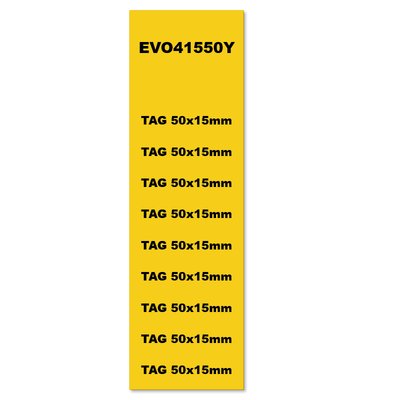 Tabliczki PVC samoprzylepne, żółte, 15x50 mm (132 szt.), EVO41550Y