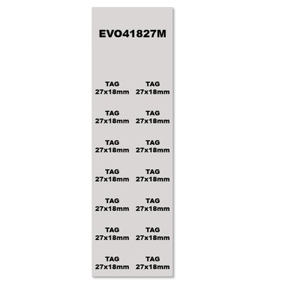 Tabliczki PVC do opisu lampek i przycisków, samoprzylepne, 18x27 mm, srebrne (288 szt.), EVO41827M