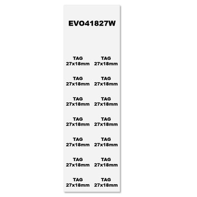 Tabliczki PVC samoprzylepne białe 18x27 mm (288 szt.), EVO41827W