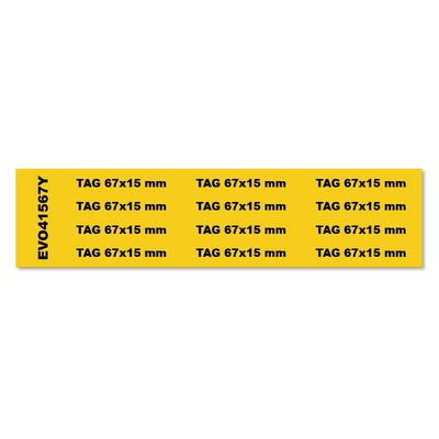 Tabliczki samoprzylepne żółte 67x15 mm (99 szt.), EVO41567Y