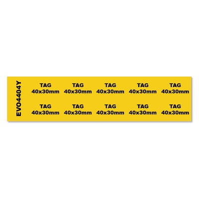 Tabliczki samoprzylepne PVC żółte 30x40 mm, otwór 22,5 mm (440 szt.), EVO4404Y
