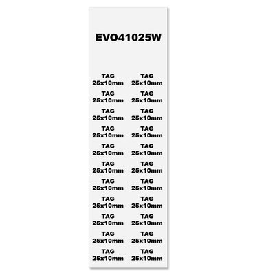 Tabliczki samoprzylepne PVC 10x25 mm (720 szt.), EVO41025W