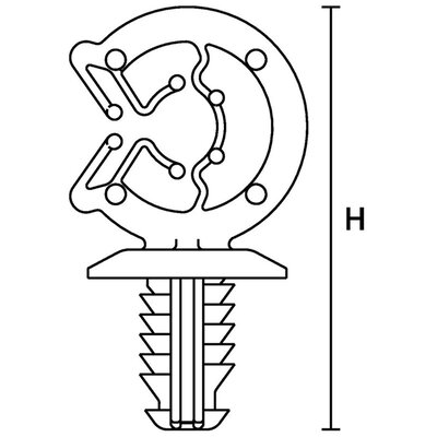 Uchwyt mocyjący Ø6 mm, kolor czarny, 151-00927 - schemat
